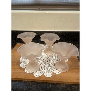 4 Fidenza Primavera Rosa Satin Glass Dessert Bowls